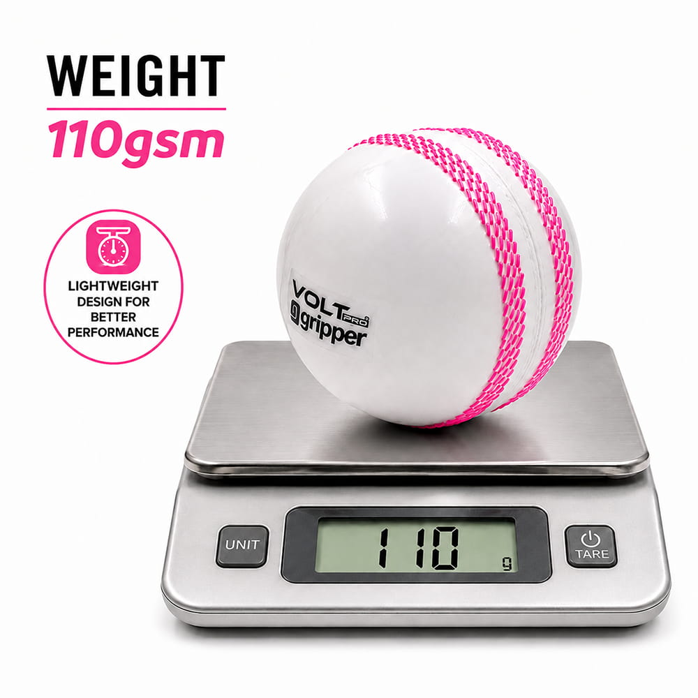 Volt Pro Gripper Seam Wind Ball is designed for swing and seam bowling practice. With a 110g construction and coloured seam, it is suitable for cricket training, coaching, and recreational play.
