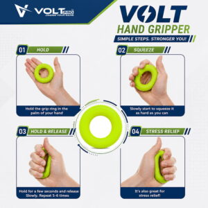 Volt Pro Hand Gripper Ring is designed for convenient hand, finger, wrist, and forearm strengthening exercises. Its flexible TPU construction and compact ring design make it suitable for daily fitness and grip training. Volt Pro Hand Gripper Ring is designed for convenient hand, finger, wrist, and forearm strengthening exercises. Its flexible TPU construction and compact ring design make it suitable for daily fitness and grip training.