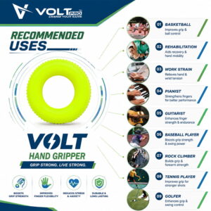 Volt Pro Hand Gripper Ring is designed for convenient hand, finger, wrist, and forearm strengthening exercises. Its flexible TPU construction and compact ring design make it suitable for daily fitness and grip training. Volt Pro Hand Gripper Ring is designed for convenient hand, finger, wrist, and forearm strengthening exercises. Its flexible TPU construction and compact ring design make it suitable for daily fitness and grip training.