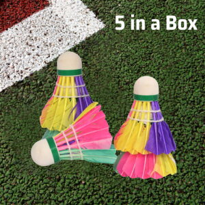 Volt Pro Hitz Colour Feather Shuttlecock Pack of 5 is designed for regular badminton training, practice, and recreational play. The feather construction with EVA cork base provides a stable and consistent flight experience during gameplay. Volt Pro Hitz Colour Feather Shuttlecock Pack of 5 is designed for regular badminton training, practice, and recreational play. The feather construction with EVA cork base provides a stable and consistent flight experience during gameplay.