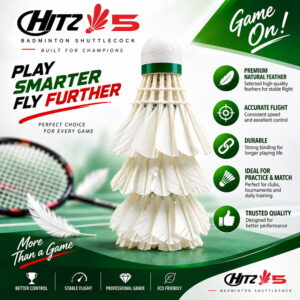 " Volt Pro Hitz White Feather Shuttlecock Pack of 5 is designed for reliable badminton practice and recreational play. With a feather construction and EVA cork base, it offers balanced handling and consistent flight. Suitable for beginners, regular players, training sessions, and outdoor practice." " Volt Pro Hitz White Feather Shuttlecock Pack of 5 is designed for reliable badminton practice and recreational play. With a feather construction and EVA cork base, it offers balanced handling and consistent flight. Suitable for beginners, regular players, training sessions, and outdoor practice."