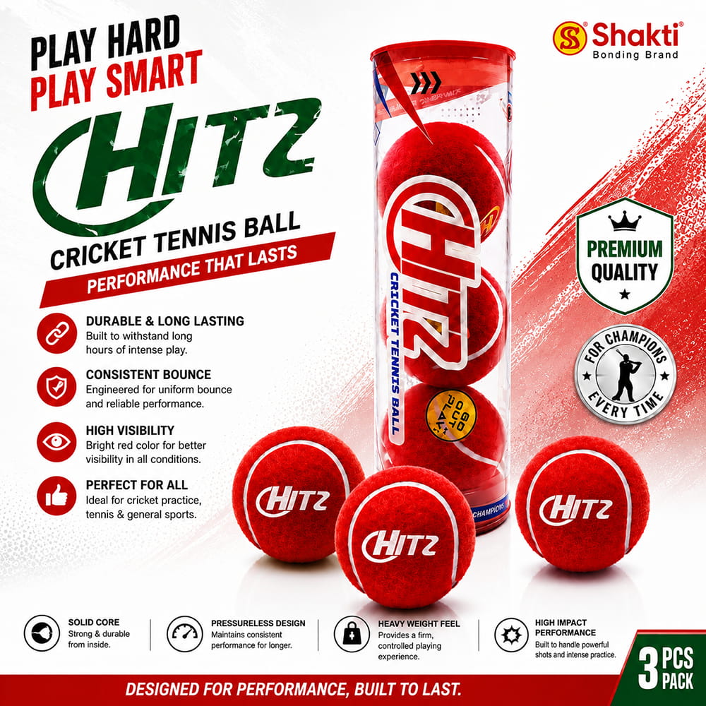 Volt Pro Hitz Cricket Tennis Balls feature a heavy-weight design with superior grade felt and a durable rubber core. Designed for better control and consistent performance during cricket practice, training, and matches.