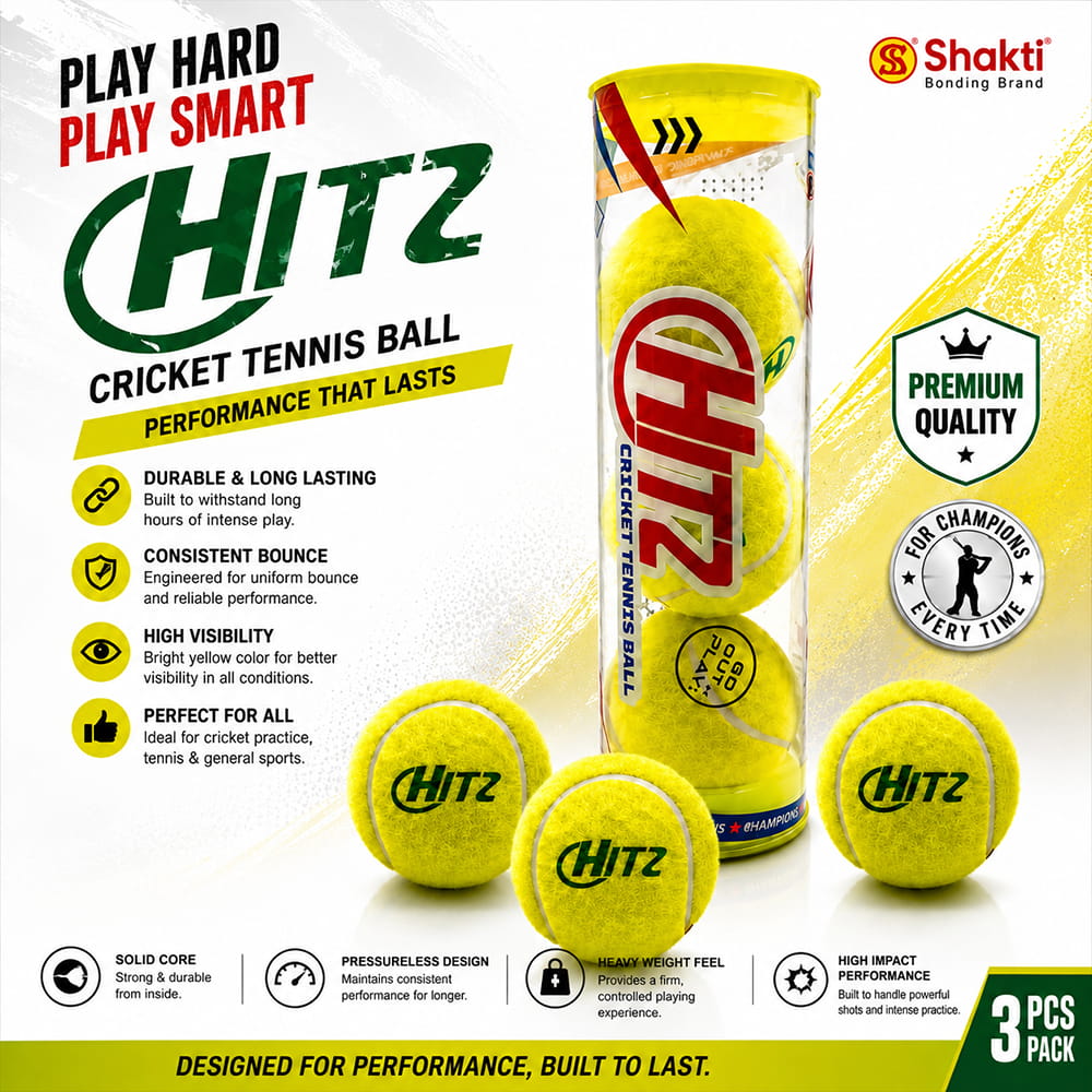 Volt Pro Hitz Cricket Tennis Balls feature a heavy-weight design with superior grade felt and a durable rubber core. Designed for better control and consistent performance during cricket practice, training, and matches.