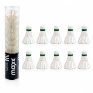 Volt Pro Maxx Feather Shuttlecock is designed for regular badminton training, practice sessions, and recreational play. It offers stable flight and reliable performance, making it suitable for beginners and regular players. Pack of 10 shuttlecocks.