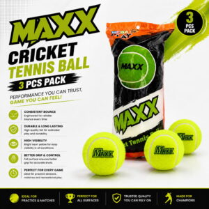 Volt Pro Maxx Yellow Cricket Tennis Ball features a lightweight construction, durable felt surface, and strong rubber core. Designed for easy handling and consistent performance during cricket practice, training, and outdoor matches.