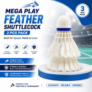 Volt Pro Mega Play Feather Shuttlecocks are designed for players who want speed and dependable performance during badminton practice and recreational games. A compact 3-piece pack suitable for regular play. Volt Pro Mega Play Feather Shuttlecocks are designed for players who want speed and dependable performance during badminton practice and recreational games. A compact 3-piece pack suitable for regular play.