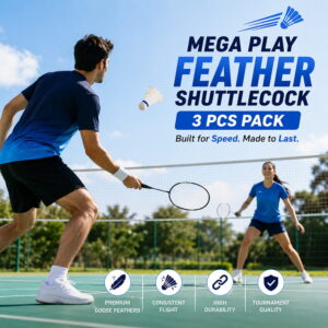Volt Pro Mega Play Feather Shuttlecocks are designed for players who want speed and dependable performance during badminton practice and recreational games. A compact 3-piece pack suitable for regular play. Volt Pro Mega Play Feather Shuttlecocks are designed for players who want speed and dependable performance during badminton practice and recreational games. A compact 3-piece pack suitable for regular play.