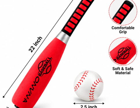 Volt Pro Nano Baseball Set includes a 22-inch bat and a 2.5-inch soft ball, designed for fun and active play. The comfortable grip and soft, safe material make it easy to handle for kids. Suitable for indoor and outdoor games, practice, and family fun.