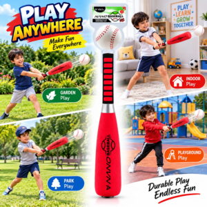 Volt Pro Nano Baseball Set includes a 22-inch bat and a 2.5-inch soft ball, designed for fun and active play. The comfortable grip and soft, safe material make it easy to handle for kids. Suitable for indoor and outdoor games, practice, and family fun.