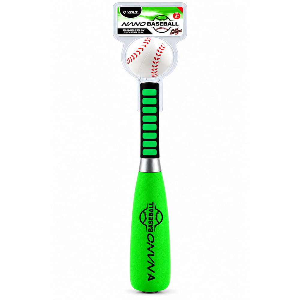 Volt Pro Nano Baseball Set includes a 22-inch bat and a 2.5-inch soft ball, designed for fun and active play. The comfortable grip and soft, safe material make it easy to handle for kids. Suitable for indoor and outdoor games, practice, and family fun.