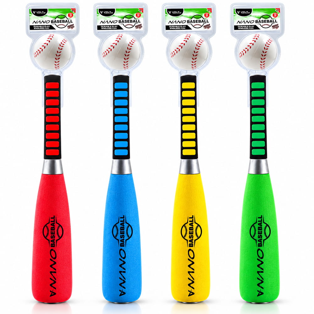 Volt Pro Nano Baseball Set includes a 22-inch bat and a 2.5-inch soft ball, designed for fun and active play. The comfortable grip and soft, safe material make it easy to handle for kids. Suitable for indoor and outdoor games, practice, and family fun.