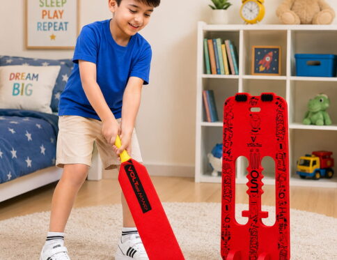 Volt Pro Nano Cricket Set is a compact cricket play set for kids, including 1 bat, 1 wicket, and 1 soft ball. Its lightweight and easy-to-handle design makes it suitable for fun indoor and outdoor cricket activities.