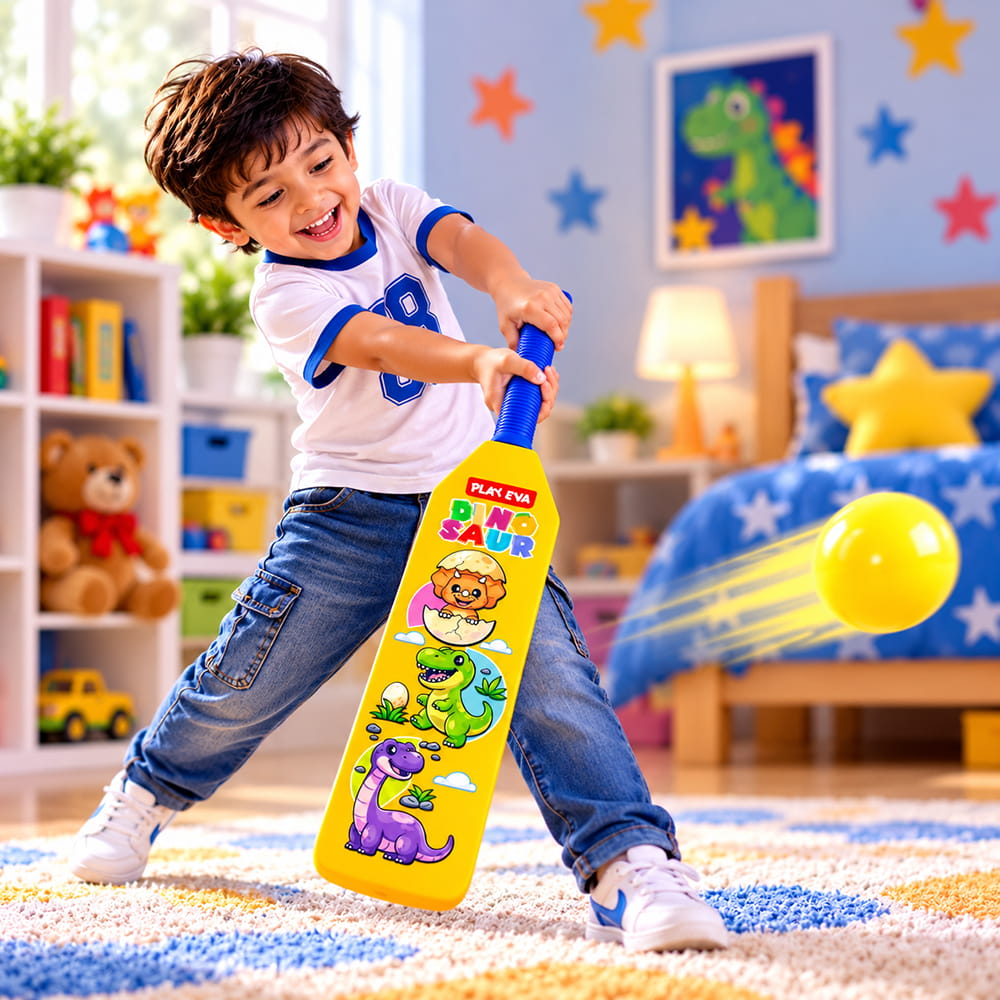 Volt Pro Nano EVA Cricket Bat with PU Ball is a fun and lightweight cricket set designed for kids. The bat measures 55 cm in height and 11 cm in width, making it easy to handle for beginners. The soft EVA bat and PU ball are suitable for indoor and outdoor play. Volt Pro Nano EVA Cricket Bat with PU Ball is a fun and lightweight cricket set designed for kids. The bat measures 55 cm in height and 11 cm in width, making it easy to handle for beginners. The soft EVA bat and PU ball are suitable for indoor and outdoor play.