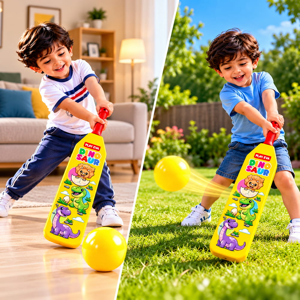Volt Pro Nano EVA Cricket Bat with PU Ball is a fun and lightweight cricket set designed for kids. The bat measures 55 cm in height and 11 cm in width, making it easy to handle for beginners. The soft EVA bat and PU ball are suitable for indoor and outdoor play. Volt Pro Nano EVA Cricket Bat with PU Ball is a fun and lightweight cricket set designed for kids. The bat measures 55 cm in height and 11 cm in width, making it easy to handle for beginners. The soft EVA bat and PU ball are suitable for indoor and outdoor play.