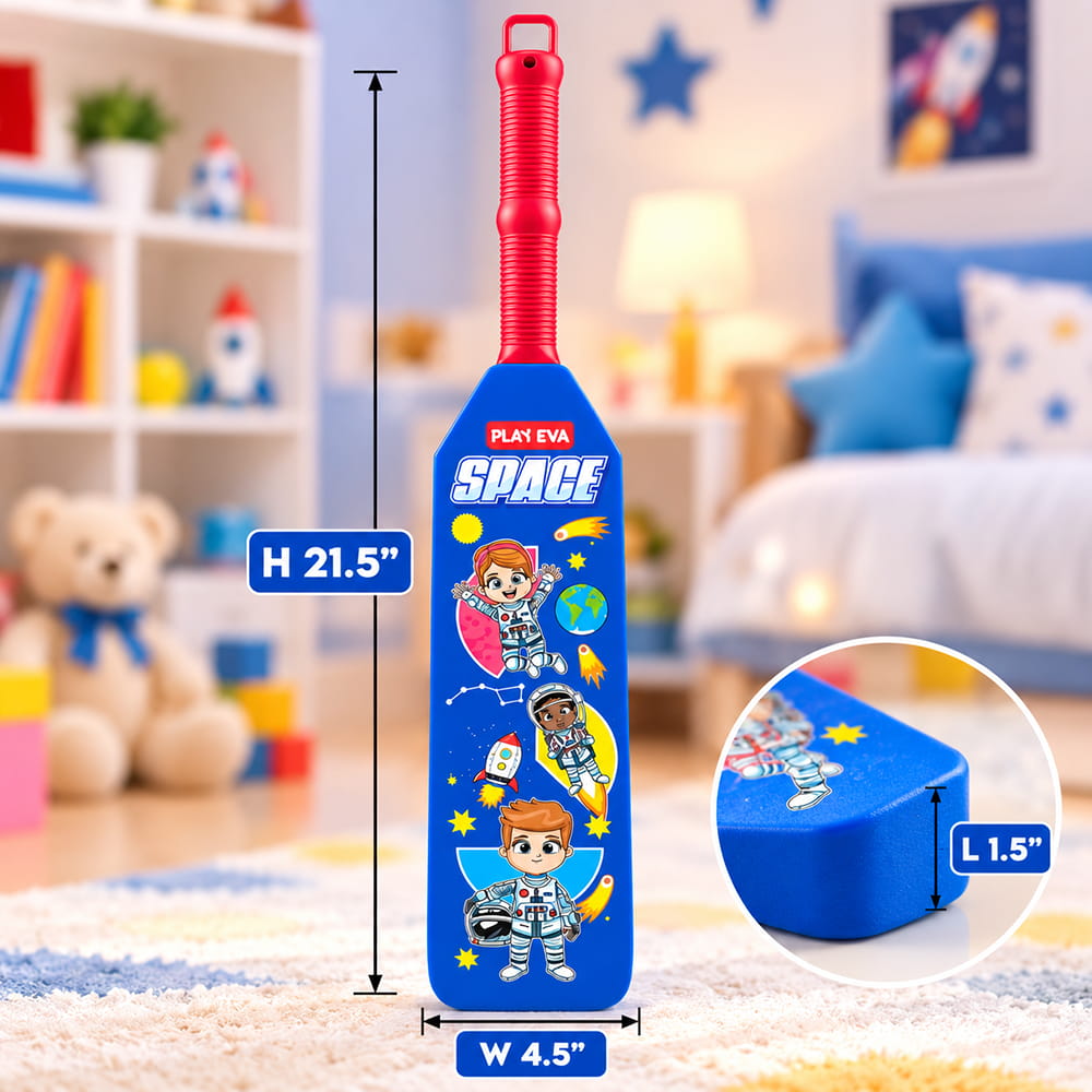 Volt Pro Nano EVA Cricket Bat with PU Ball is a fun and lightweight cricket set designed for kids. The bat measures 55 cm in height and 11 cm in width, making it easy to handle for beginners. The soft EVA bat and PU ball are suitable for indoor and outdoor play.