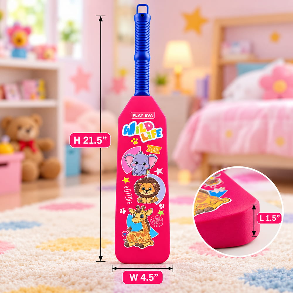 Volt Pro Nano EVA Cricket Bat with PU Ball is a fun and lightweight cricket set designed for kids. The bat measures 55 cm in height and 11 cm in width, making it easy to handle for beginners. The soft EVA bat and PU ball are suitable for indoor and outdoor play. Volt Pro Nano EVA Cricket Bat with PU Ball is a fun and lightweight cricket set designed for kids. The bat measures 55 cm in height and 11 cm in width, making it easy to handle for beginners. The soft EVA bat and PU ball are suitable for indoor and outdoor play.