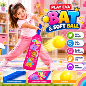 Volt Pro Nano EVA Cricket Bat with PU Ball is a fun and lightweight cricket set designed for kids. The bat measures 55 cm in height and 11 cm in width, making it easy to handle for beginners. The soft EVA bat and PU ball are suitable for indoor and outdoor play. Volt Pro Nano EVA Cricket Bat with PU Ball is a fun and lightweight cricket set designed for kids. The bat measures 55 cm in height and 11 cm in width, making it easy to handle for beginners. The soft EVA bat and PU ball are suitable for indoor and outdoor play.