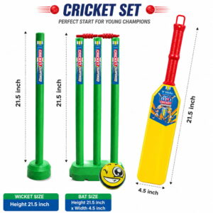 Volt Pro Nano Plastic Cricket Set is a fun and complete cricket game set for kids. It includes 1 plastic bat, 4 wickets, 2 wicket holders, and 1 soft ball for easy and enjoyable cricket play.