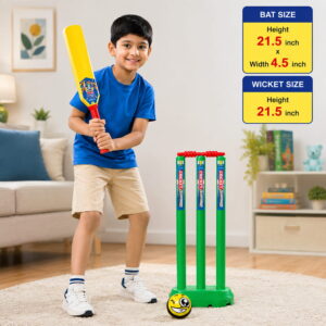 Volt Pro Nano Plastic Cricket Set is a fun and complete cricket game set for kids. It includes 1 plastic bat, 4 wickets, 2 wicket holders, and 1 soft ball for easy and enjoyable cricket play. Volt Pro Nano Plastic Cricket Set is a fun and complete cricket game set for kids. It includes 1 plastic bat, 4 wickets, 2 wicket holders, and 1 soft ball for easy and enjoyable cricket play.