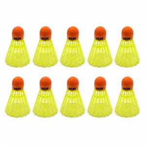 Volt Pro Neon Green Plastic Badminton Shuttlecock Pack of 10 is designed for regular practice, training sessions, and recreational badminton. The durable plastic construction with a neon cork base provides reliable balance and stable flight during play.