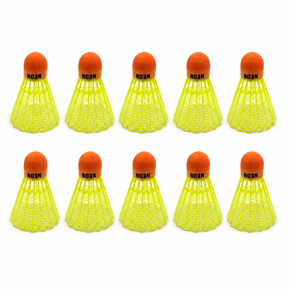 Volt Pro Neon Green Plastic Badminton Shuttlecock Pack of 10 is designed for regular practice, training sessions, and recreational badminton. The durable plastic construction with a neon cork base provides reliable balance and stable flight during play.