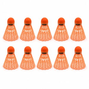 Volt Pro Neon Orange Plastic Badminton Shuttlecock Pack of 10 is designed for regular practice, training sessions, and recreational badminton. The durable plastic construction with a neon cork base provides reliable balance and stable flight during play.