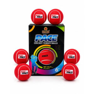 Volt Pro Pace Red Cricket Tennis Balls are designed with a durable rubber core for reliable performance, consistent bounce, and comfortable handling. Ideal for cricket practice, training, outdoor games, and matches.