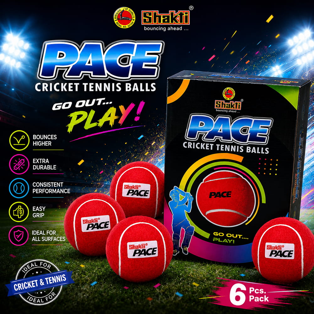 Volt Pro Pace Red Cricket Tennis Balls are designed with a durable rubber core for reliable performance, consistent bounce, and comfortable handling. Ideal for cricket practice, training, outdoor games, and matches.