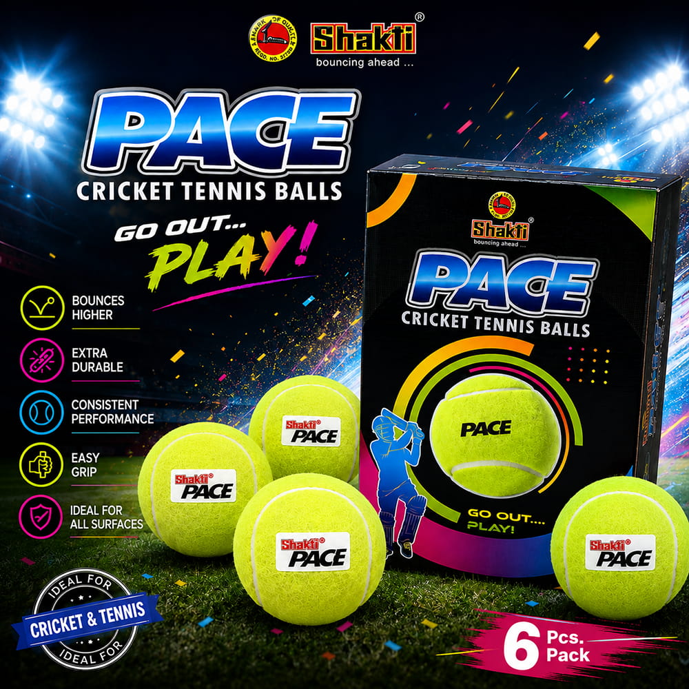 Volt Pro Pace Yellow Cricket Tennis Ball Match Grade Rubber Core Ball Practice & Outdoor Cricket Pack of 6
