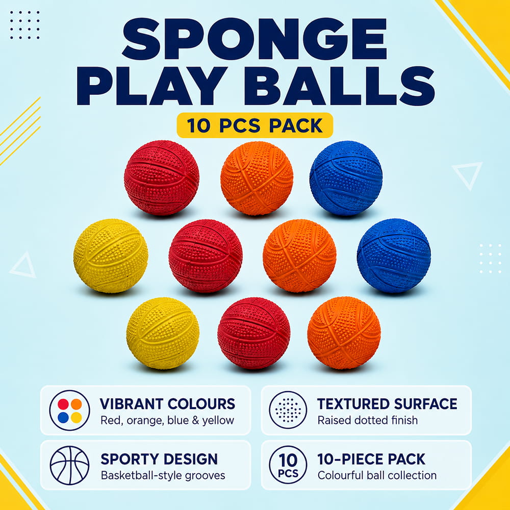 Volt Pro Paras Sponge Rubber Ball is a premium quality rubber ball designed for kids, recreational games, practice, and active play. With a 2.5-inch size, it is easy to handle and suitable for indoor and outdoor activities. This pack contains 10 balls. Volt Pro Paras Sponge Rubber Ball is a premium quality rubber ball designed for kids, recreational games, practice, and active play. With a 2.5-inch size, it is easy to handle and suitable for indoor and outdoor activities. This pack contains 10 balls.