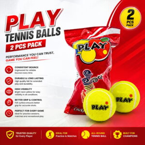 Volt Pro Play Yellow Cricket Tennis Balls are lightweight economy-grade balls designed for cricket practice and recreational play. The 2.5-inch size provides easy handling for batting, bowling, catching, and training.