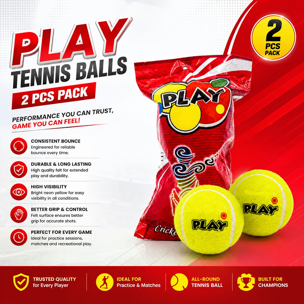 Volt Pro Play Yellow Cricket Tennis Balls are lightweight economy-grade balls designed for cricket practice and recreational play. The 2.5-inch size provides easy handling for batting, bowling, catching, and training.