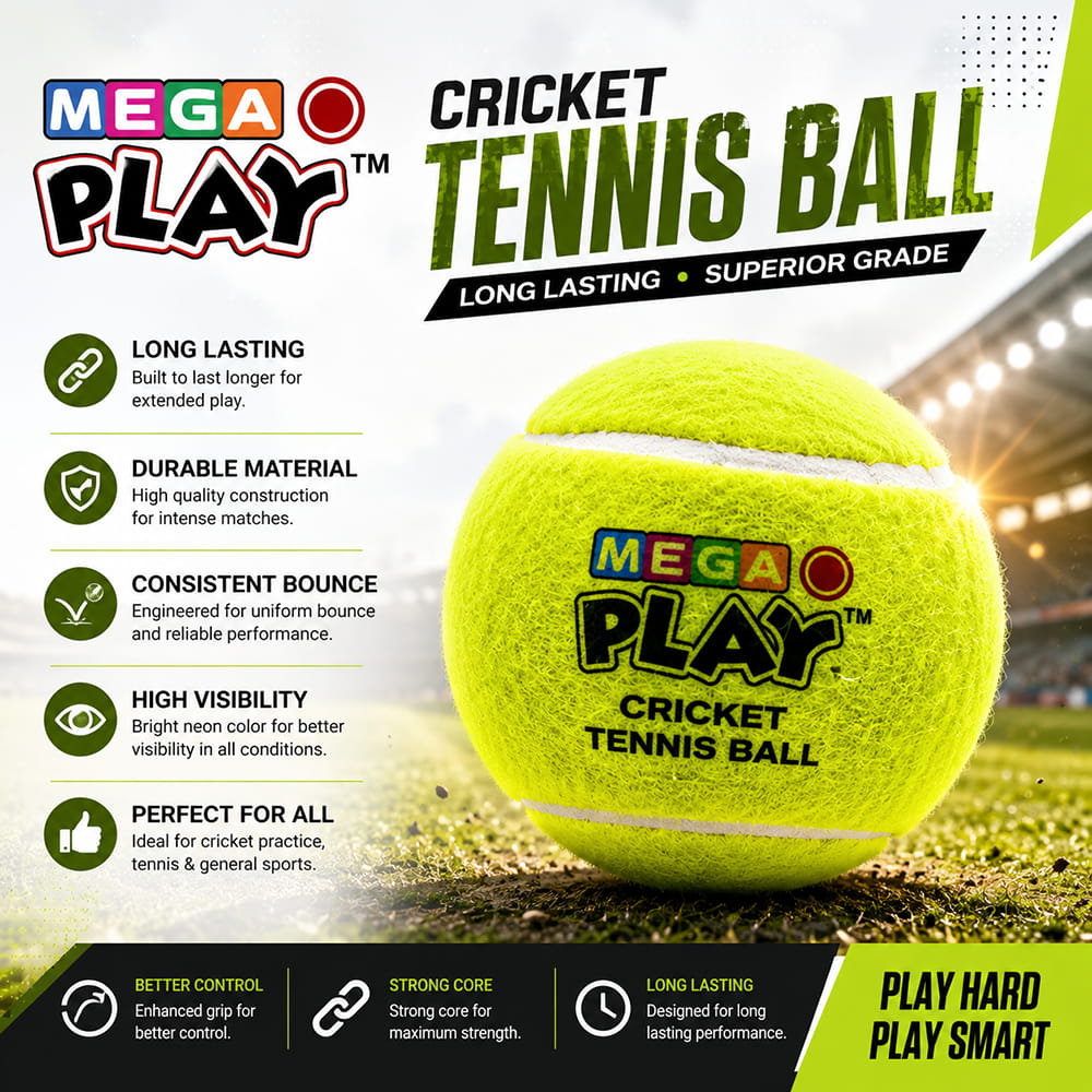 Volt Pro Play Yellow Cricket Tennis Balls are lightweight economy-grade balls designed for regular cricket practice and recreational play. The 2.5-inch size makes them easy to handle for batting, bowling, and training activities. Volt Pro Play Yellow Cricket Tennis Balls are lightweight economy-grade balls designed for regular cricket practice and recreational play. The 2.5-inch size makes them easy to handle for batting, bowling, and training activities.