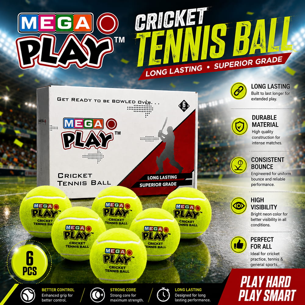 Volt Pro Play Yellow Cricket Tennis Balls are lightweight economy-grade balls designed for regular cricket practice and recreational play. The 2.5-inch size makes them easy to handle for batting, bowling, and training activities. Volt Pro Play Yellow Cricket Tennis Balls are lightweight economy-grade balls designed for regular cricket practice and recreational play. The 2.5-inch size makes them easy to handle for batting, bowling, and training activities.