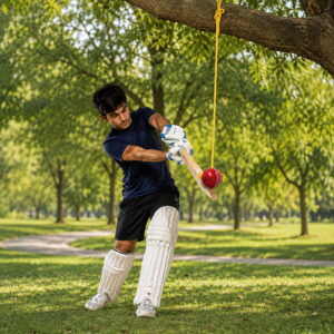 Volt Pro PVC Hanging Cricket Practice Ball is designed for solo batting practice and cricket training. The PVC ball comes attached with a 2.25-meter hanging rope, allowing easy setup for batting practice without needing a bowling partner. Suitable for kids, beginners, and cricket players. Volt Pro PVC Hanging Cricket Practice Ball is designed for solo batting practice and cricket training. The PVC ball comes attached with a 2.25-meter hanging rope, allowing easy setup for batting practice without needing a bowling partner. Suitable for kids, beginners, and cricket players.