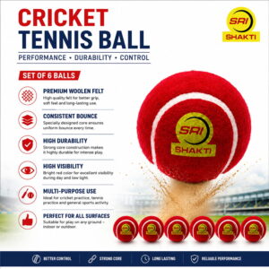 Volt Pro Shakti Red Cricket Tennis Balls are designed for tournament-style practice, gully cricket, and matches. Featuring a durable rubber core and high-bounce performance for reliable handling and gameplay.