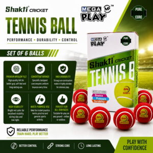 Volt Pro Shakti Red Cricket Tennis Balls are designed for tournament-style practice, gully cricket, and matches. Featuring a durable rubber core and high-bounce performance for reliable handling and gameplay.