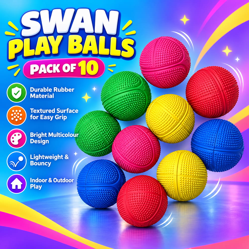 Enjoy fun and active play with Volt Pro Swan Play Balls. These 2.5-inch premium sponge rubber balls offer a soft, lightweight feel and are easy to handle. Includes 10 balls for everyday recreational play.