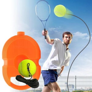 Volt Pro Tennis Trainer Rebound Ball is a convenient self-practice equipment for improving tennis skills without a partner. The rebound ball with elastic string provides repeated returns, while the stable base helps keep the trainer in position during practice.