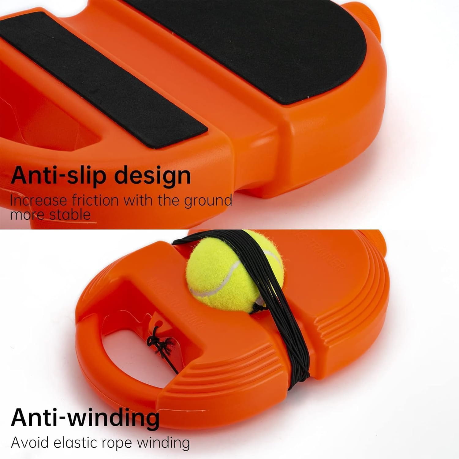 Volt Pro Tennis Trainer Rebound Ball is a convenient self-practice equipment for improving tennis skills without a partner. The rebound ball with elastic string provides repeated returns, while the stable base helps keep the trainer in position during practice.