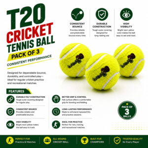 Volt Pro Twenty Cricket Tennis Balls are lightweight economy-grade balls designed for regular cricket practice and outdoor play. The durable rubber core provides easy handling and reliable performance for beginners and casual players.