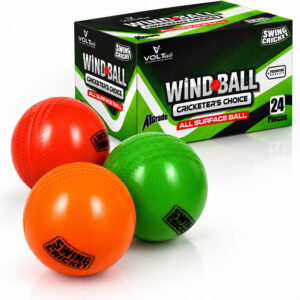 Volt Pro Wind Balls are lightweight cricket practice balls designed for regular training, recreational games, and bowling practice. Each ball weighs approximately 90g and offers easy handling during gameplay.