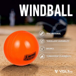 Volt Pro Wind Balls are lightweight cricket practice balls designed for regular training, recreational games, and bowling practice. Each ball weighs approximately 90g and offers easy handling during gameplay.