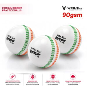 Volt Pro Tricolour Wind Balls are designed for swing and seam bowling practice. With a 90g lightweight construction and tri-coloured seam, they offer easy visibility and handling during cricket training and recreational play.