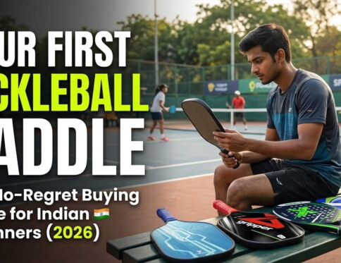 Beginner holding a Volt Pro Alpha pickleball paddle on a society court"; "40-hole outdoor pickleball balls in four colours"; "Close-up of a carbon fibre pickleball paddle face"; "Parent and child playing pickleball on a terrace.