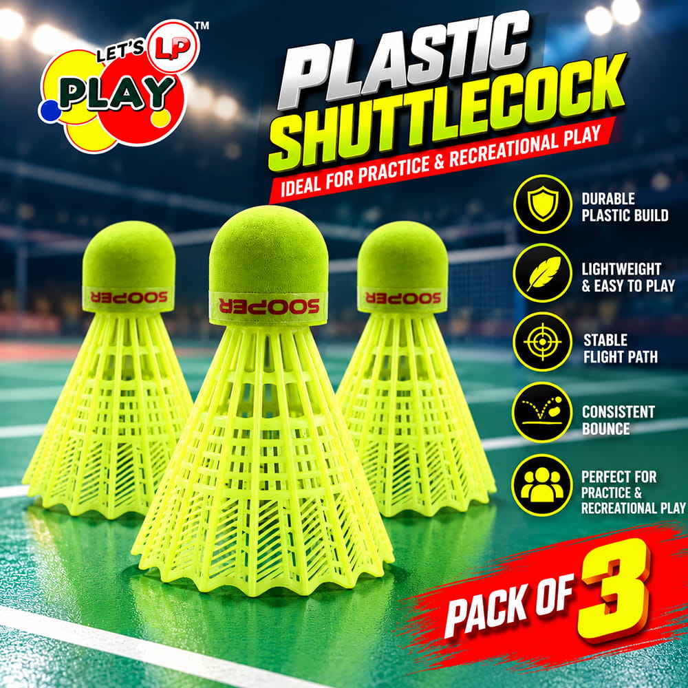 The Volt Pro Green Plastic Badminton Shuttlecock Pack of 3 is designed for regular badminton practice, training, and recreational play. Featuring durable plastic construction and a consistent green colour, these shuttlecocks are suitable for beginners and casual players at home or outdoors.