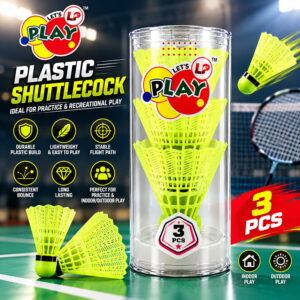 The Volt Pro Green Plastic Badminton Shuttlecock Pack of 3 is designed for regular badminton practice, training, and recreational play. Featuring durable plastic construction and a consistent green colour, these shuttlecocks are suitable for beginners and casual players at home or outdoors.