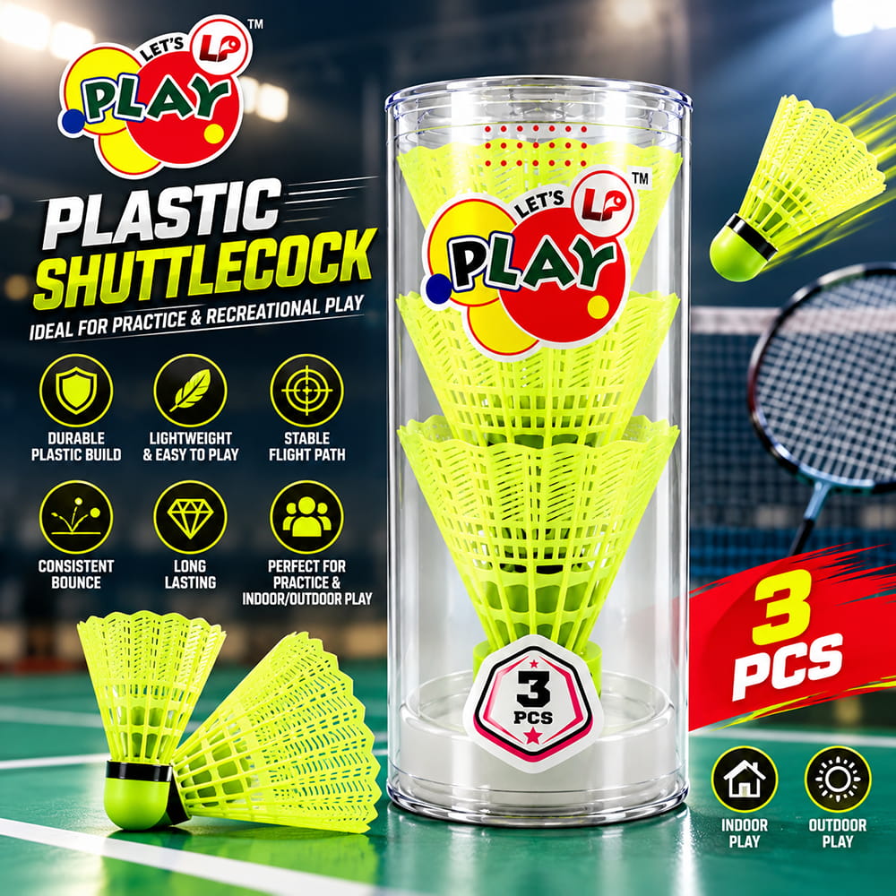 The Volt Pro Green Plastic Badminton Shuttlecock Pack of 3 is designed for regular badminton practice, training, and recreational play. Featuring durable plastic construction and a consistent green colour, these shuttlecocks are suitable for beginners and casual players at home or outdoors.